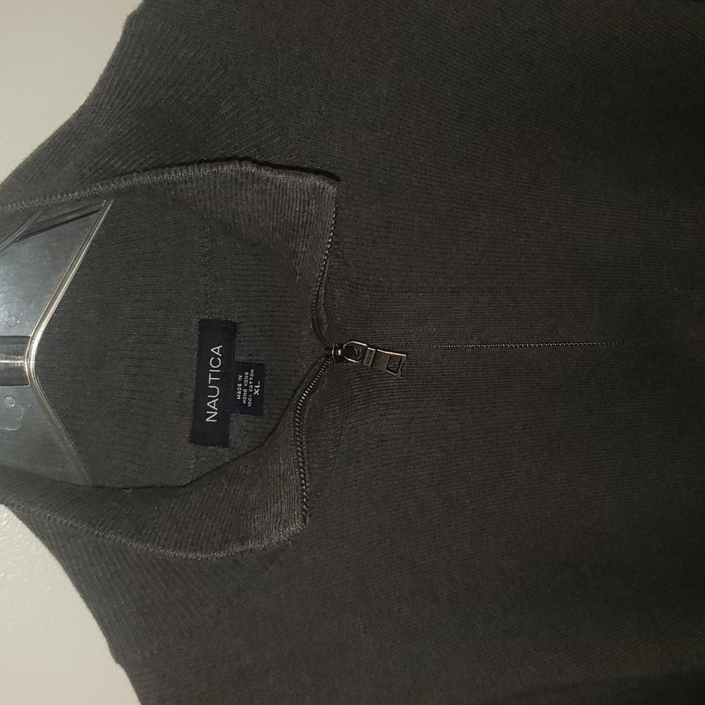 Nautica Men's Charcoal Zip-Up Sweater